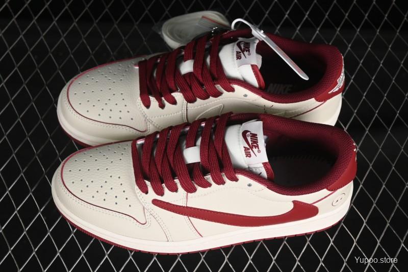 Nike Travis Scott x Fragment Design x Air Jordan 1 Low OG SP AJ1 Low Top Casual Sneakers