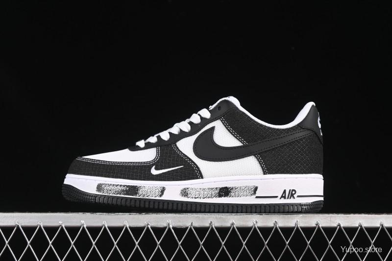 Nike Air Force 1'07 Low Custom Denim Swoosh Casual Sneakers