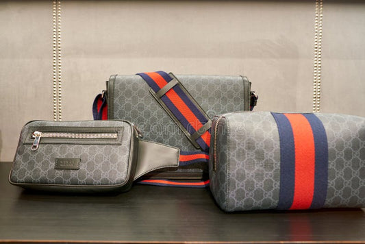 ROME, ITALY - CIRCA NOVEMBER, 2017: Gucci products on display at a second flagship store of Rinascente in Rome.